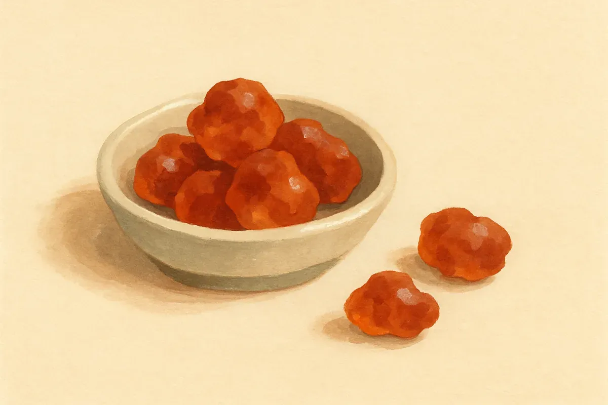 Illustration of peach gum, the plant-based collagen dessert.