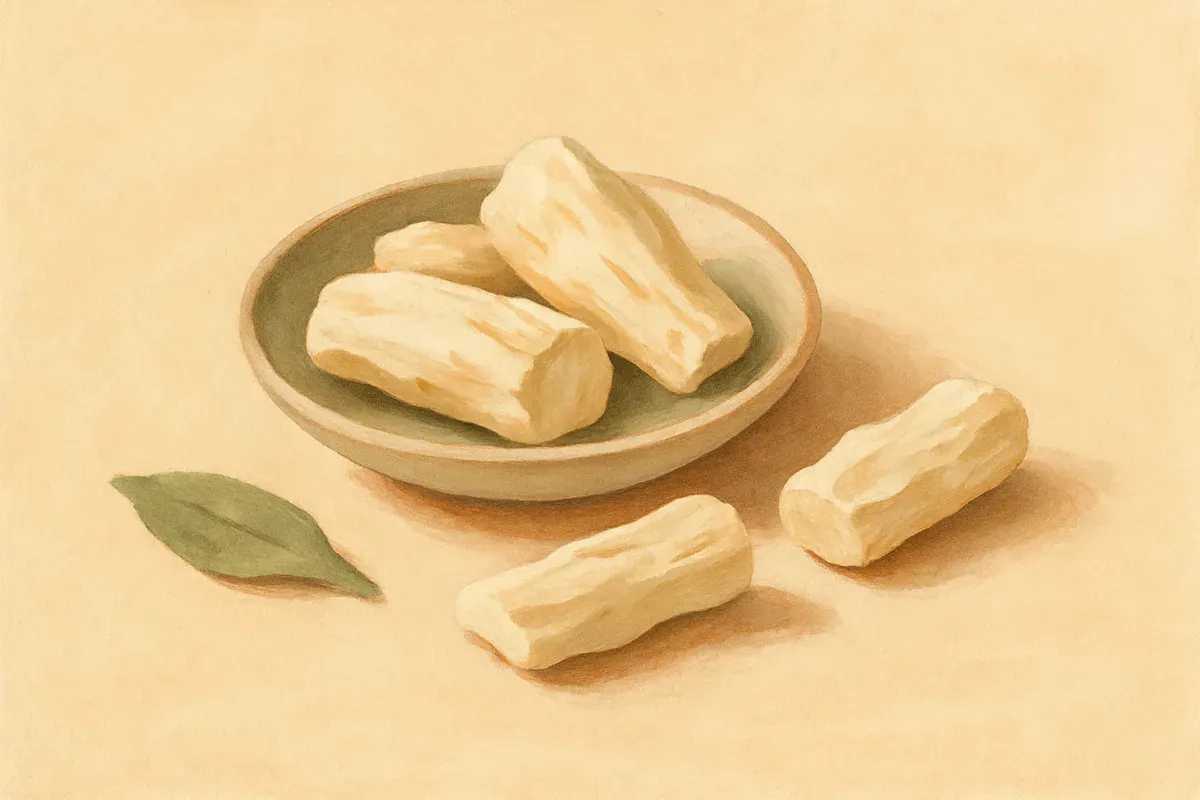 Illustration of white peony root, the blood-nourishing herb.